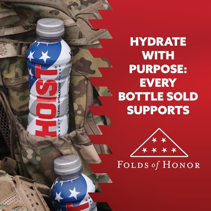 HOIST Premium Military Hydration Electrolyte Drink Powerful IV-Level Hydration Clinically Proven Dye Free Performance Drink Five Star Punch 16 Fl Oz (Pack of 12)