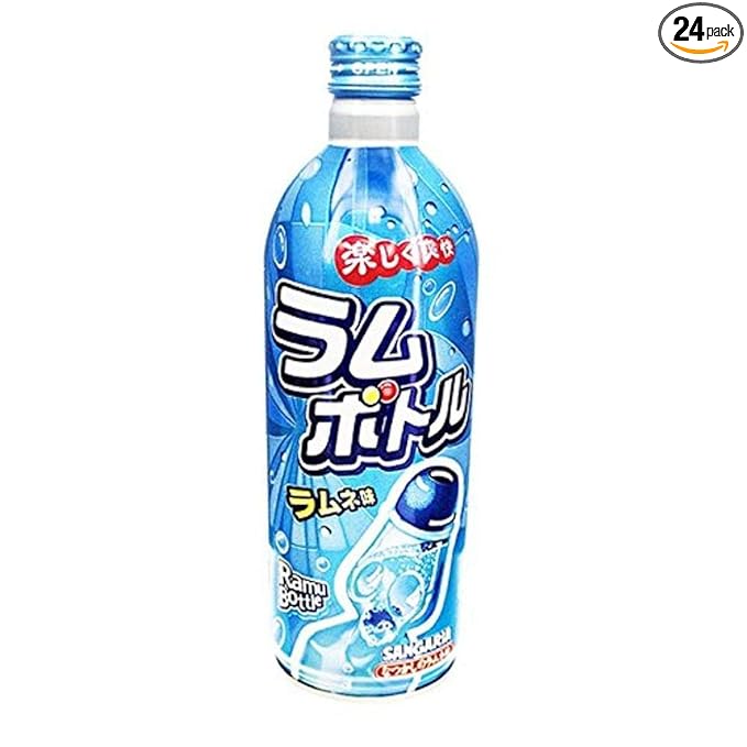 Sangaria Ramune Soda Bottle 16.9 Fluid Ounce (Pack of 24)