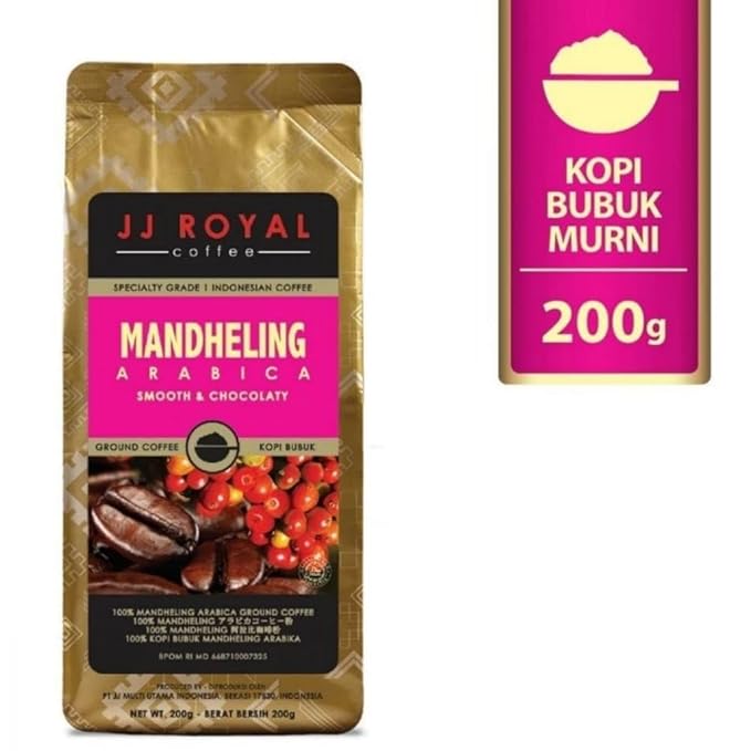 JJ Royal Coffee Mandheling Arabica 200g Ground Coffee (Pack of 4)