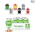 good2grow Avengers Collector 6 Pack 100% Apple Juice 6-pack of 6-Ounce Spill Proof Character Top Bottles Non-GMO with no Sugar Added and Excellent Source of Vitamin C Character Tops May Vary