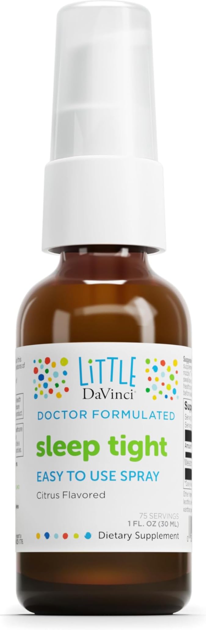 DAVINCI Labs Sleep Tight - Kids Melatonin Supplement to Support Restful Sleep Focus Cognitive Health and Social and Verbal Skills* - with 3mg Melatonin - Citrus Flavor - 30ml 75 Servings