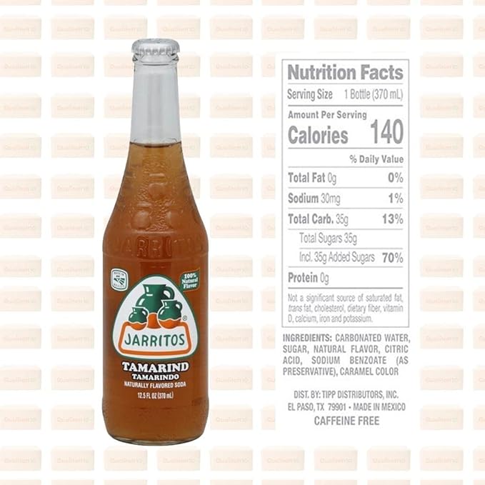 QUALITATT 10 Jarritos Mexican Soft Soda Drink Tamarind Glass Bottle 12 fl oz 12 Pack by Qualitatt