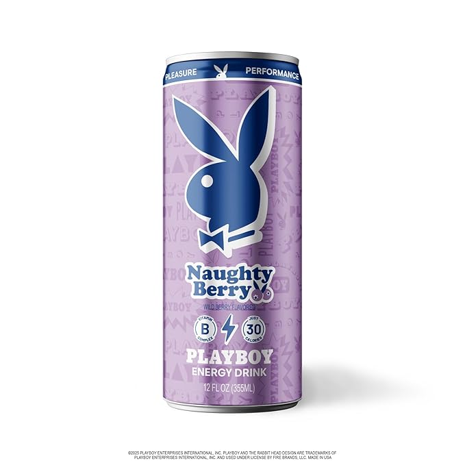 PLAYBOY Energy Drink – Naughty Berry (Wild Berry) – 12 Pack of 12oz Cans | Performance + Pleasure Energy | NextGen Lifestyle Drink