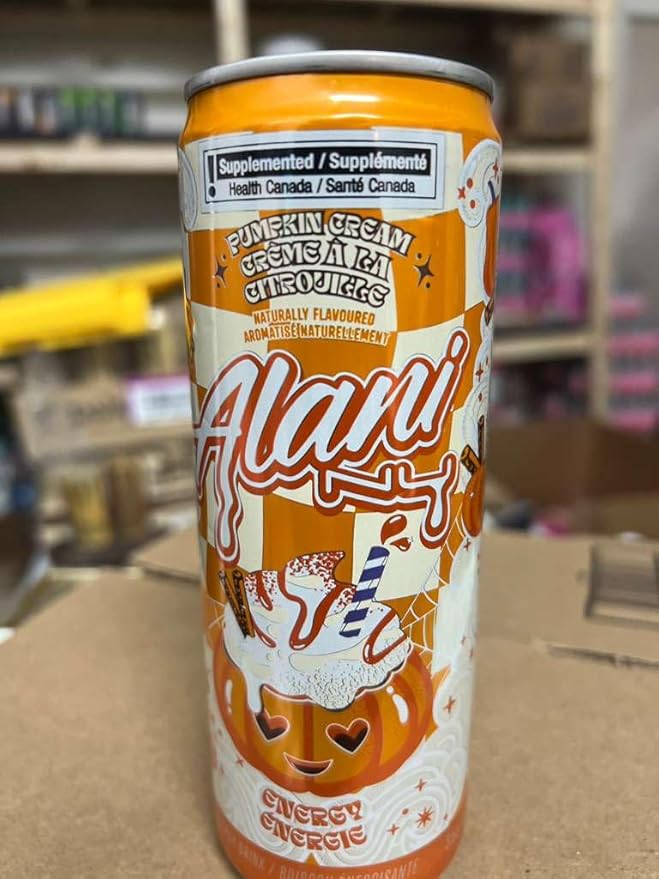 New Alani Energy Drinks Pumpkin Cream Sherbet Swirl Cherry Bomb - Limited Edition Flavors - Variety Pack Sugar-Free Low-Calorie 200mg Caffeine Energy Boost Drink 12 fl oz (Pack of 6) (Packaging