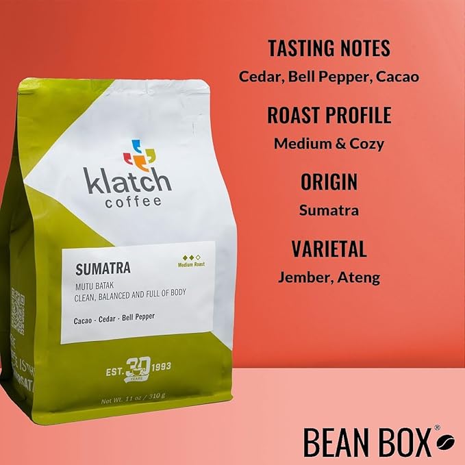 Bean Box Coffee Sampler - Roasted by Klatch 4-Pack Whole Bean Coffee Gourmet Coffee