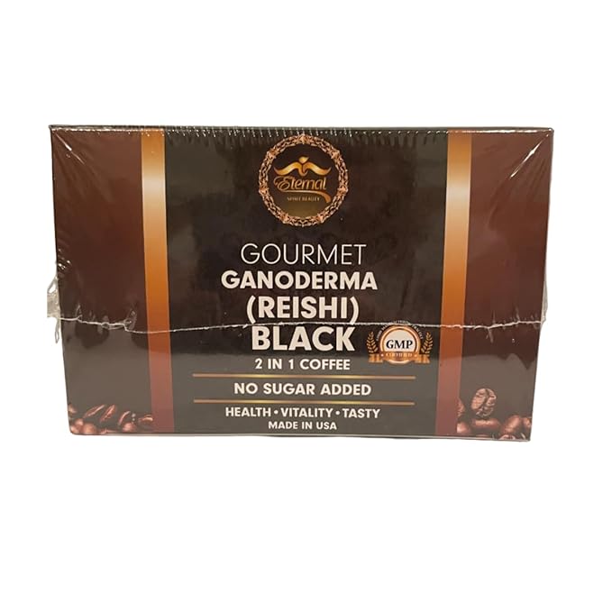 Eternal Gourmet Ganoderma (REISHI) Black Coffee 2 in1 Made in USA Cafe Negro con ganoderma Eternal Pack of 4