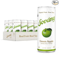 Sovány Sparkling Water Green Apple Seltzer Water Drinks USDA Organic Made With Real Fruit Non-GMO Vegan No Added Sugar Low Calorie 12 fl oz 12 Pack