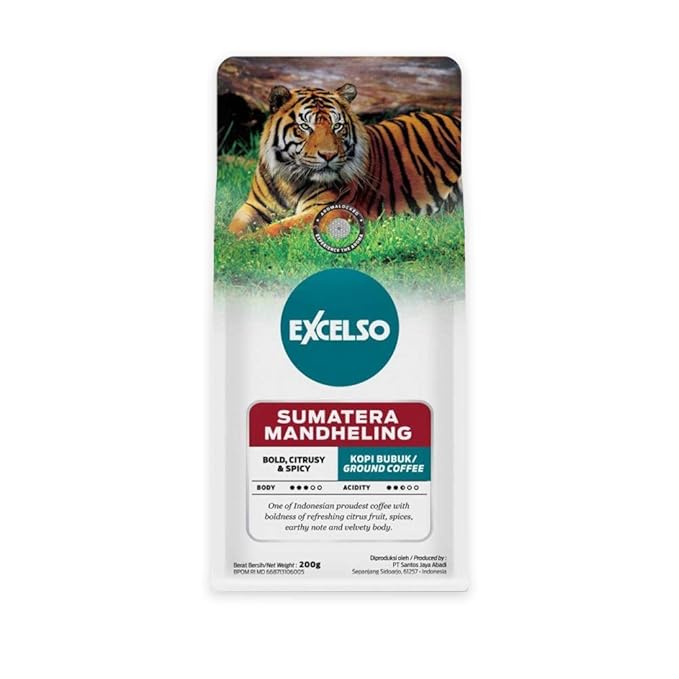 Excelso Sumatera Mandheling Ground Coffee 200g (Pack of 4)