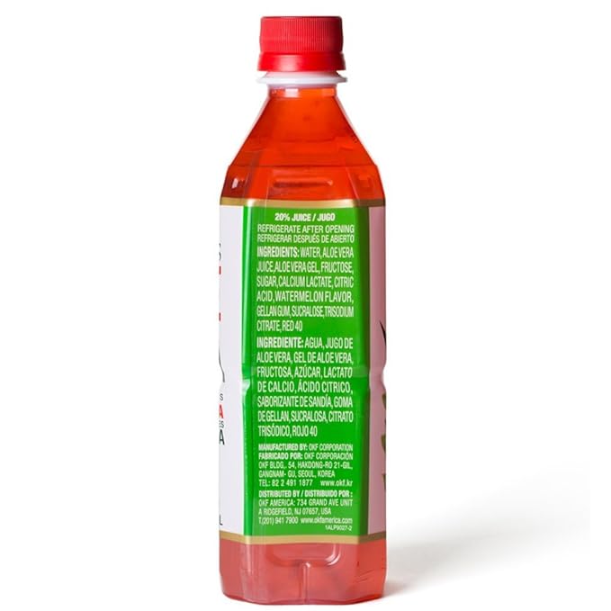 OKF Farmers Aloe Vera Watermelon Drink 16.9 Ounce (20 Pack)