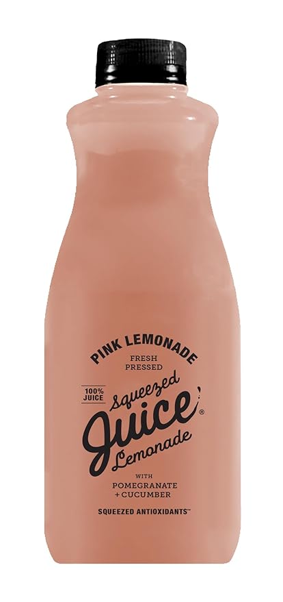 Squeezed Juice Pink Lemonade 100% Juice - 32 FL OZ Multi-Serve Bottle | HPP Pasteurized | Not from Concentrate | Fresh Pressed | California Fruit Juice…