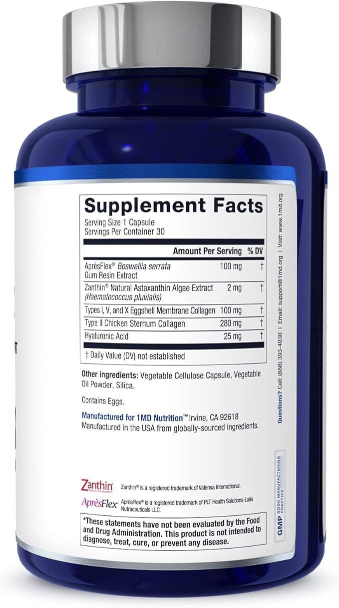 1MD Nutrition MoveMD - Health Supplement for Joint Discomfort &amp Support - Our Collagen Pills are Skillfully Formulated for Women &amp Men w/Hyaluronic Acid &amp Astaxanthin