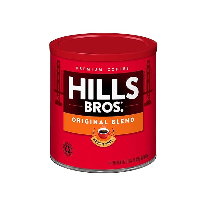 Hills Bros Original Mild Blend Ground Coffee Light Roast Smooth and Balanced for a Rich Light Coffee Taste 30.5 Ounce (Pack of 3)