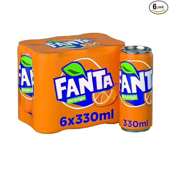 Original European FANTA Orange Flavor Soda Soft Drink- 6pack 330ml/each With FANTA Sticker
