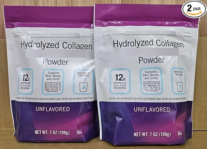 Trader Joe Hydrolyzed Collagen Unflavored Powder 7oz 198g (Two Bags)