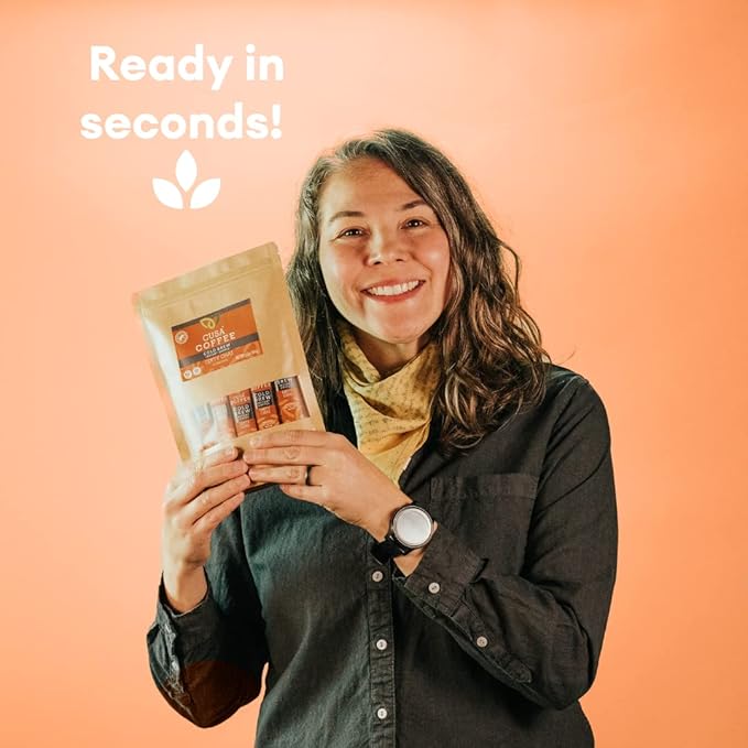 Cusa Tea &amp Coffee Dirty Chai Cold Brew. Premium Instant Coffee Rainforest Alliance Certified Arabica Beans. Drink Mix Packets Ready in Seconds Makes Hot or Iced Coffee (30 Servings)
