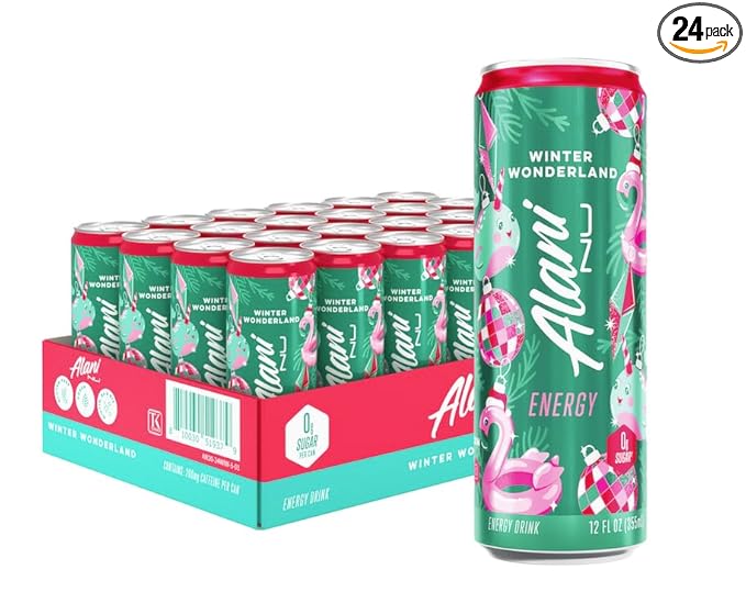 Alani Nu WINTER WONDERLAND Sugar Free Low Calorie Energy Drinks 200mg Caffeine Biotin B Vitamins Zero Sugar 10 Calories 12 Fl Oz Cans 24 Pack