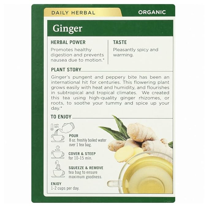 Traditional Medicinals Organic Ginger 16-Count Boxes (Pack of 6)