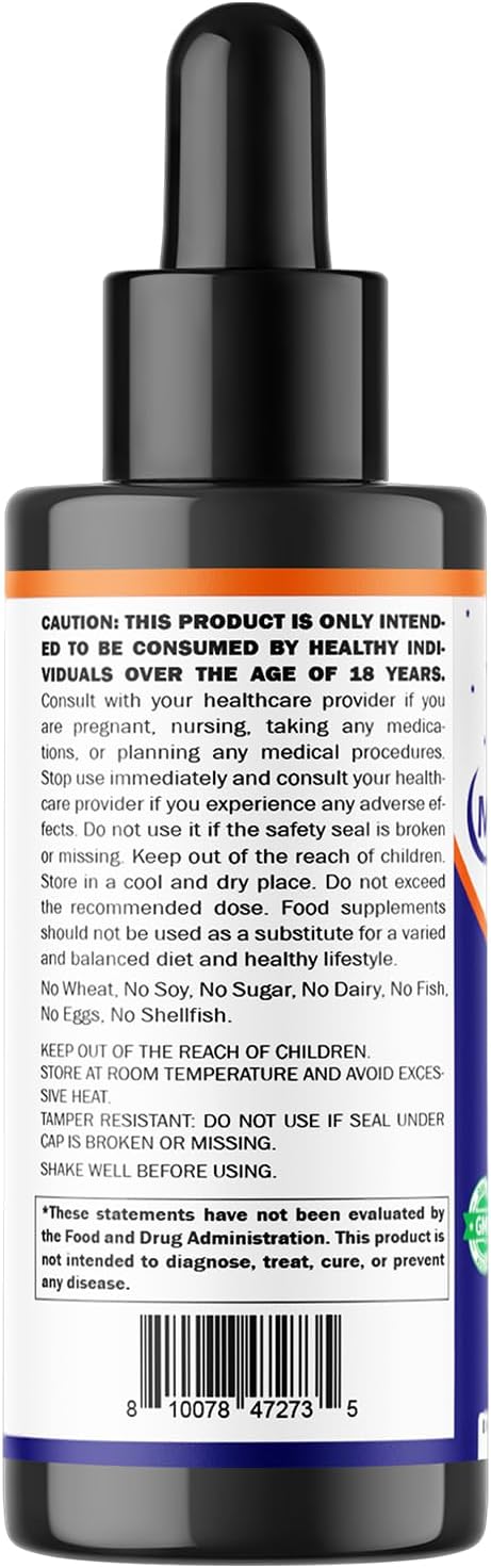 Vitamatic 2-Pack Melatonin 20mg Liquid Drops - 2 fl oz (59 ml) Each - Natural Berry Flavor - Non-GMO Vegetarian Supplement for Adults