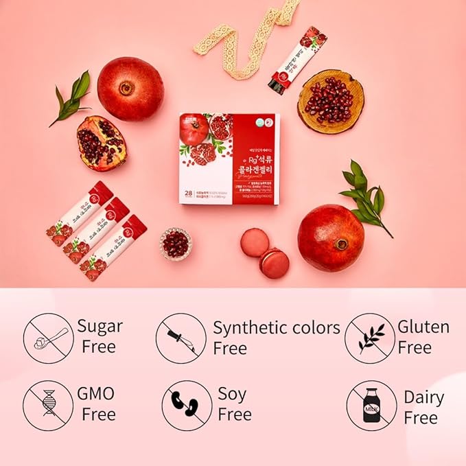 Anti-Aging Korean-Beauty Pomegranate Collagen Jelly Stick 20g*30 Stick/for Skin Nail and Hair Growth