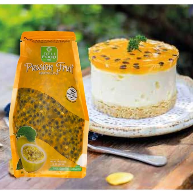 Passion Fruit Pulp with seed No Added Sugar Authentic Flavor Maracuya Real fruit for Juices Cocktails Desserts Refreshing Drinks Sauces and Nutrient Rich Smoothies with tropical fruit (pack of