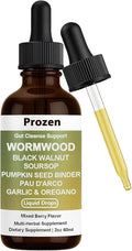 Prozen Wormwood Gut Cleanse Liquid Drops Black Walnut Wormwood Clove Liquid Extract with Soursop &amp Oregano Oil - Supports Digestive Health Energy Boost - 2 Fl Oz (1)