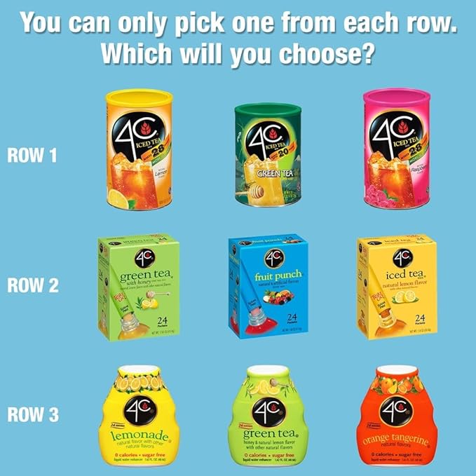 4C Powder Energy Rush Stix Energy Rush - Green Tea 350 Count Bulk Buy Singles Stix On the Go Refreshing Water Flavorings Value Pack