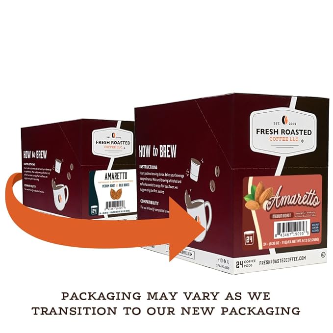 Fresh Roasted Coffee Amaretto Flavored Coffee Pods 72 Count
