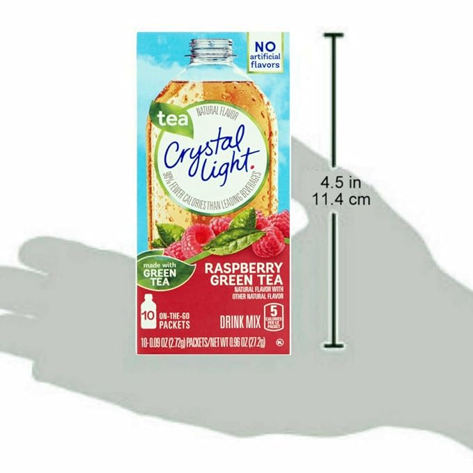 Crystal Light On The Go Raspberry Green Tea 10-Packet Box (Pack of 6)