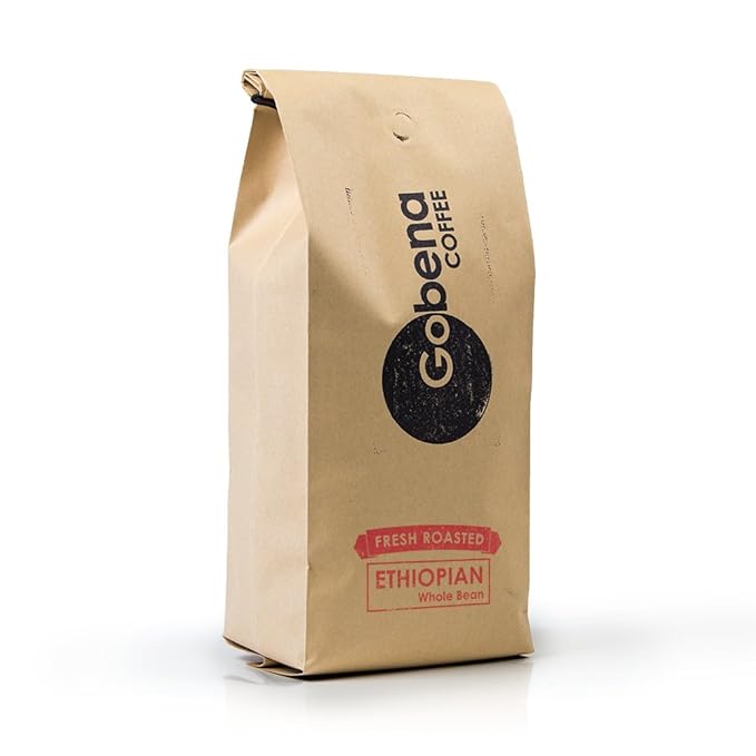 Gobena Coffee 2lb Ethiopian Yirgacheffe Whole Bean Light Roast 100% Arabica Specialty Coffee 32 ounces 2 pounds Bulk