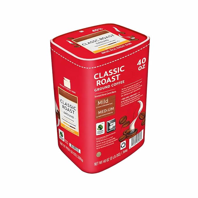 Classic Roast Ground Coffee Medium Roast 40 oz Can (2 Pack)