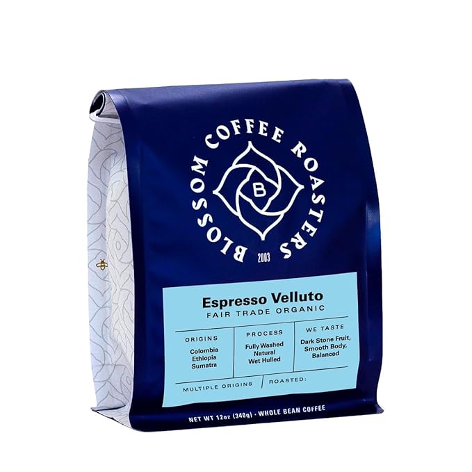 Espresso Velluto - Roasted by Blossom Coffee Roasters - Freshly Ground Coffee - 2 Pound Bag