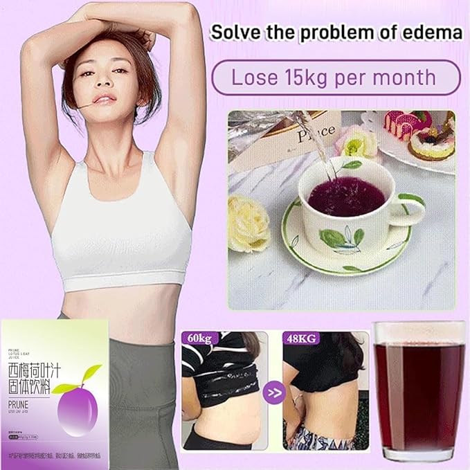 Prune Lotus Leaf Juice Prune Juice Organic Prune Lotus Leaf Juice Prune Juice for Constipation for Big Belly and Fat People (3box)