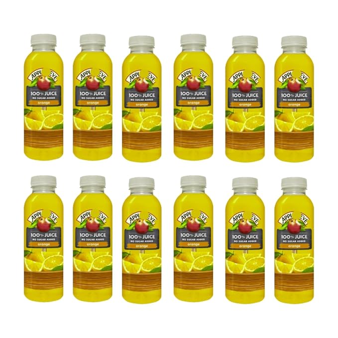 Applee and Eves Orange Juice 10 oz bottle Pack of 12 Essential for Schools Office and Home