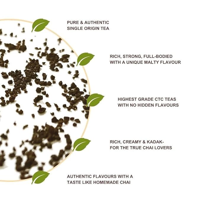 Premier’s Assamica Gold Kadak Chai | Strong Loose Leaf CTC Black Tea | Authentic Indian Chai – Bold Robust Flavor | Traditional Tea for Milk &amp Sugar (35.27oz / 1000g 1 Pack)