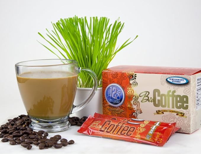 Bio Coffee- First Organic Instant Non-dairy Alkaline Coffee (3 Boxes 48 total sachets)