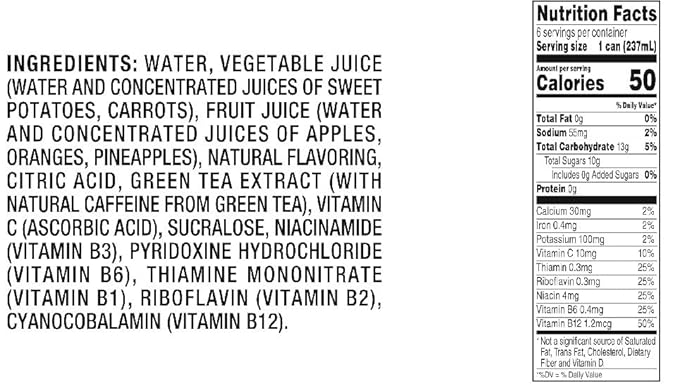 V8 +Energy Drink Variety Pack Pomegranate Blueberry Black Cherry Orange Pineapple Peach Mango 8 Fl Oz (4 Packs of 6 Cans)