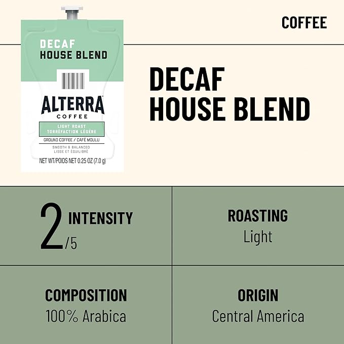 Flavia Alterra Decaf House Blend Freshpacks works only with Flavia Brewers Light Roast (Case of 100)