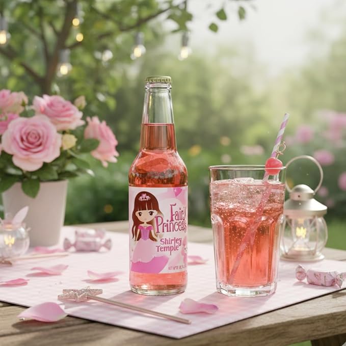 Rocket Fizz Fairy Princess Shirley Temple Soda Flavor | Cane Sugar | Craft Soda Pop Drinks | 12 oz in Glass Bottle (6 Pack)