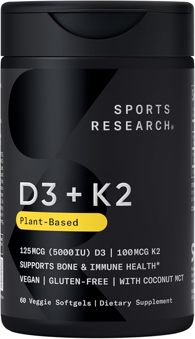 Sports Research® Supplements Pack - Creatine Monohydrate + Vegan D3 5000iu with Vitamin K2 100mg + Collagen Peptides for Women &amp Men