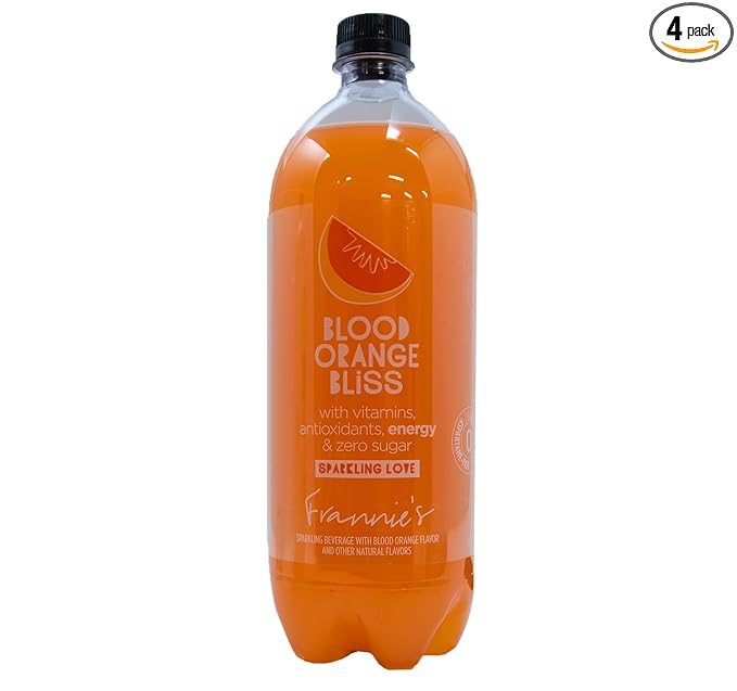 KauffmanTreats Frannie Sparkling Beverage Blood Orange Bliss 1 Liter (Pack of 4)