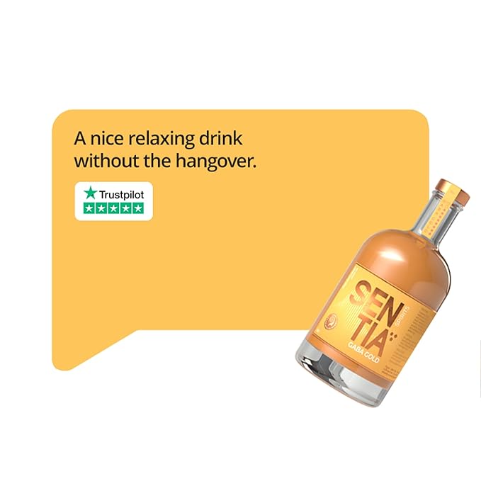 Sentia Spirits Gaba Gold Botanical Alcohol Free Drink  Award Winning Vegan Gluten Free and GM Free Zero Proof Citrus Ginger Taste Up to 20 Drinks 16.9 fl oz (500ml) Mix with Lemonade or your