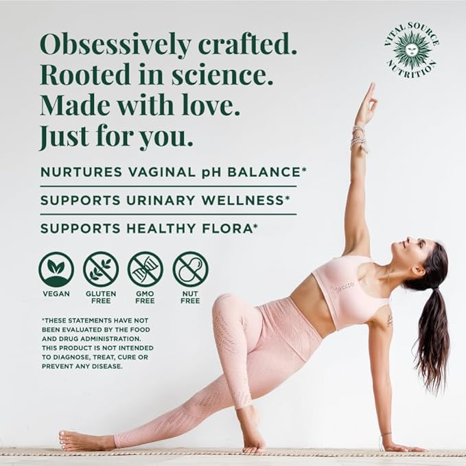 Vital Source Nutrition - ViXi - Feminine Balance Capsules - Vaginal Wellness &amp pH Support - with LactoSpore Cranberry + Pineapple Fruit Powder -Supports Urinary Wellness &amp Healthy Flora -30 S