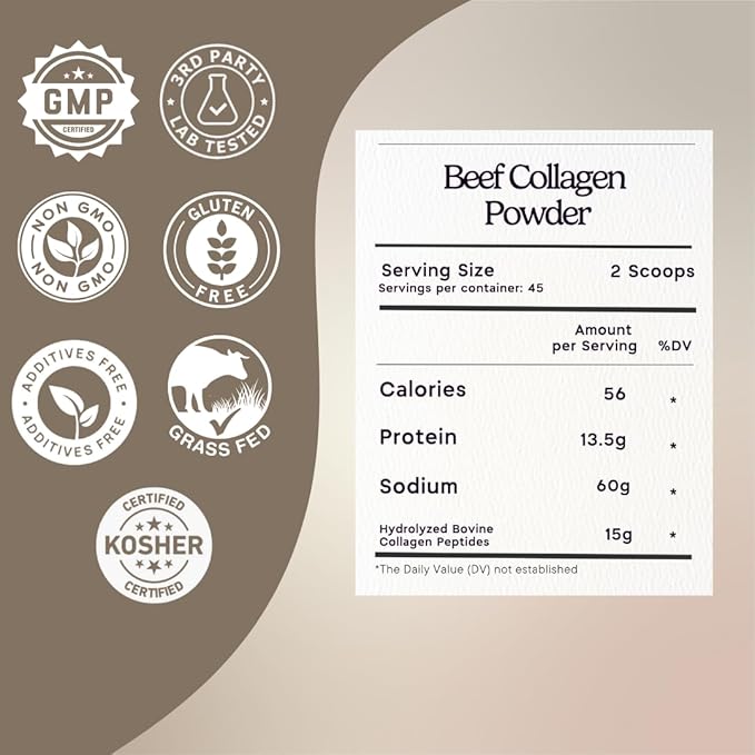 Zen Principle Grass-Fed Agglomerated Hydrolyzed Collagen Peptides 1.5 lb. Anti-Aging Protein Powder for Healthy Hair Skin Joints. Paleo Friendly GMO and Gluten Free Pasture-Raised Bovine.