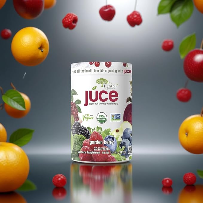 Terra-Kai Organics Juce Super Fruit and Veggie Blend Drink 12.2-Ounce Garden Berry 30 Servings (pack 1)