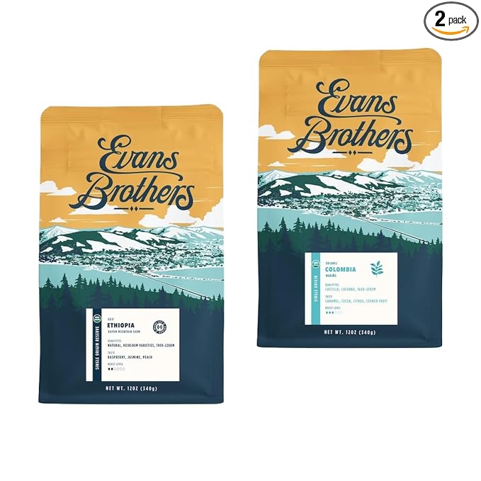 Bean Box Sampler - Roasted by Evans Brothers 2-Pack Whole Bean Coffee Gourmet Coffee