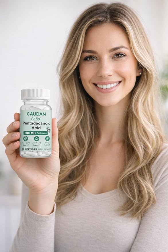C15:0 Pentadecanoic Acid Supplement with Omega-3 CoQ10 NAD+ Vitamins Essential Acids for Longevity Supplement Liver Health Energy Support - 60 ct