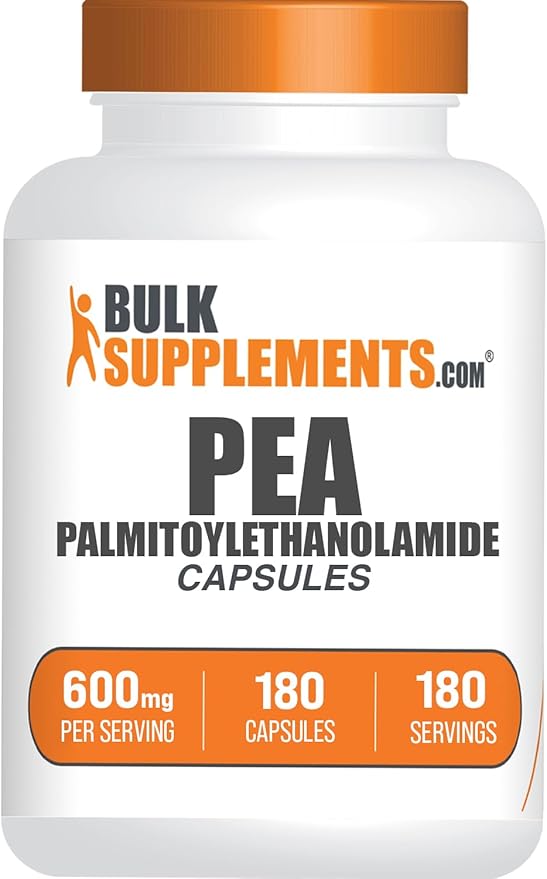 BulkSupplements.com Palmitoylethanolamide Capsules - Pea Supplement Palmitoylethanolamide 600mg for Immmune Support - Gluten Free 1 Capsule per Serving 180 Capsules (Pack of 1)