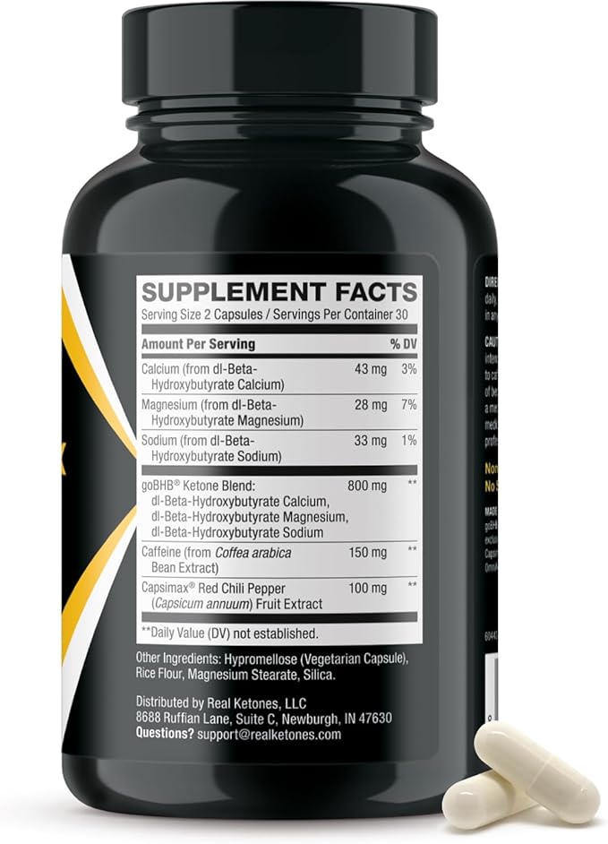 Lipo Burn Keto BHB Exogenous Ketones Supplement - BHB Science Keto Diet Pills with Capsimax and Caffeine for Natural Energy Focus Body Sculpting &amp Ketosis Support - Vegetarian &amp Non-GMO (1 Mon
