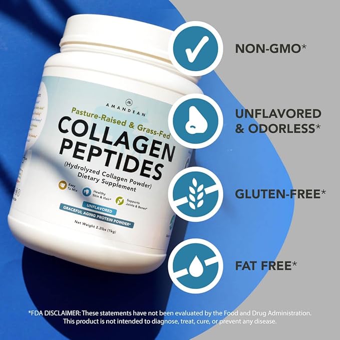 Healthy Skin &amp Joints Bundle - Premium Vegan Omega-3 (120 Capsules) from Marine Algae + Grass-Fed Collagen Peptides Powder (1kg - 100 Servings) Non-GMO. Radiant Skin Joints Bones &amp Graceful