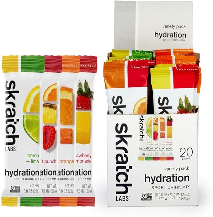 Skratch Labs Hydration Packets - Hydration Drink Mix Variety Pack (20 Single Serving Packets) - Electrolyte Powder Developed for Athletes and Sports Performance Gluten Free Vegan Kosher